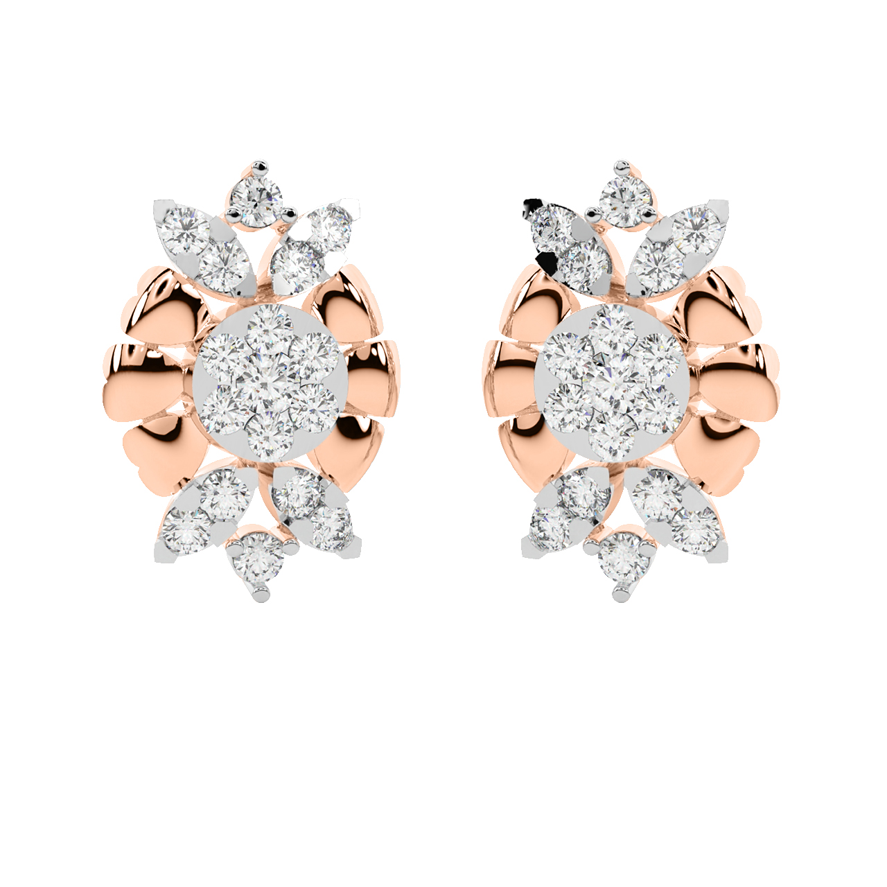 Zoe Round Diamond Stud Earrings